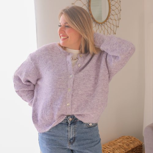 Cardigan Maud lilas