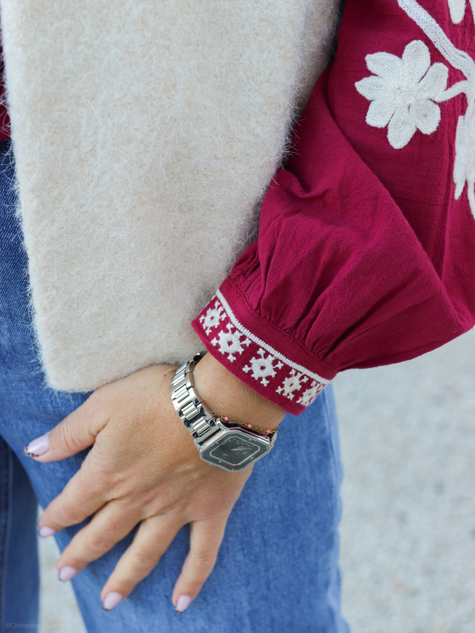 Chemise Carole rouge bordeaux – Image 6