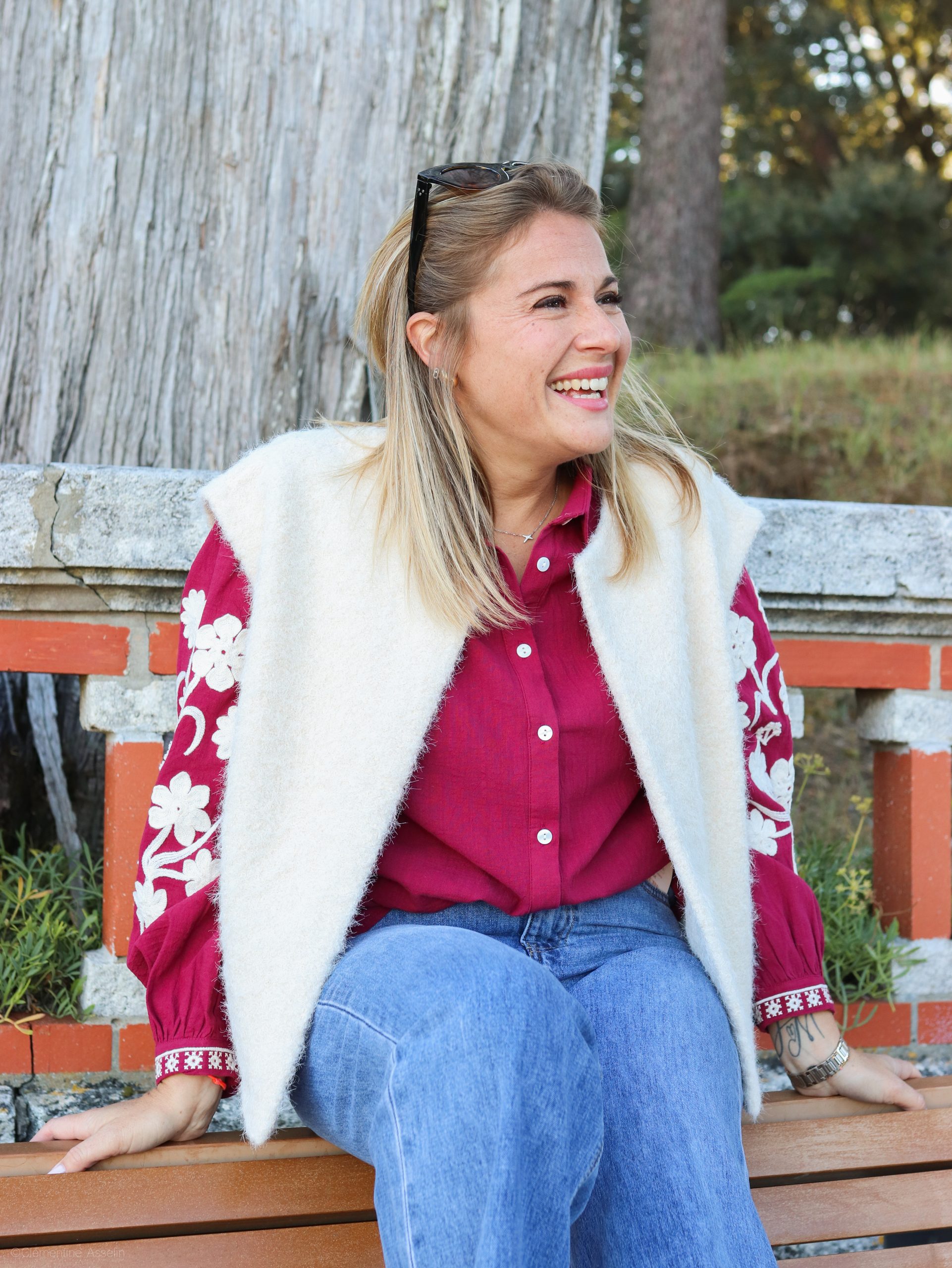 Chemise Carole rouge bordeaux – Image 7