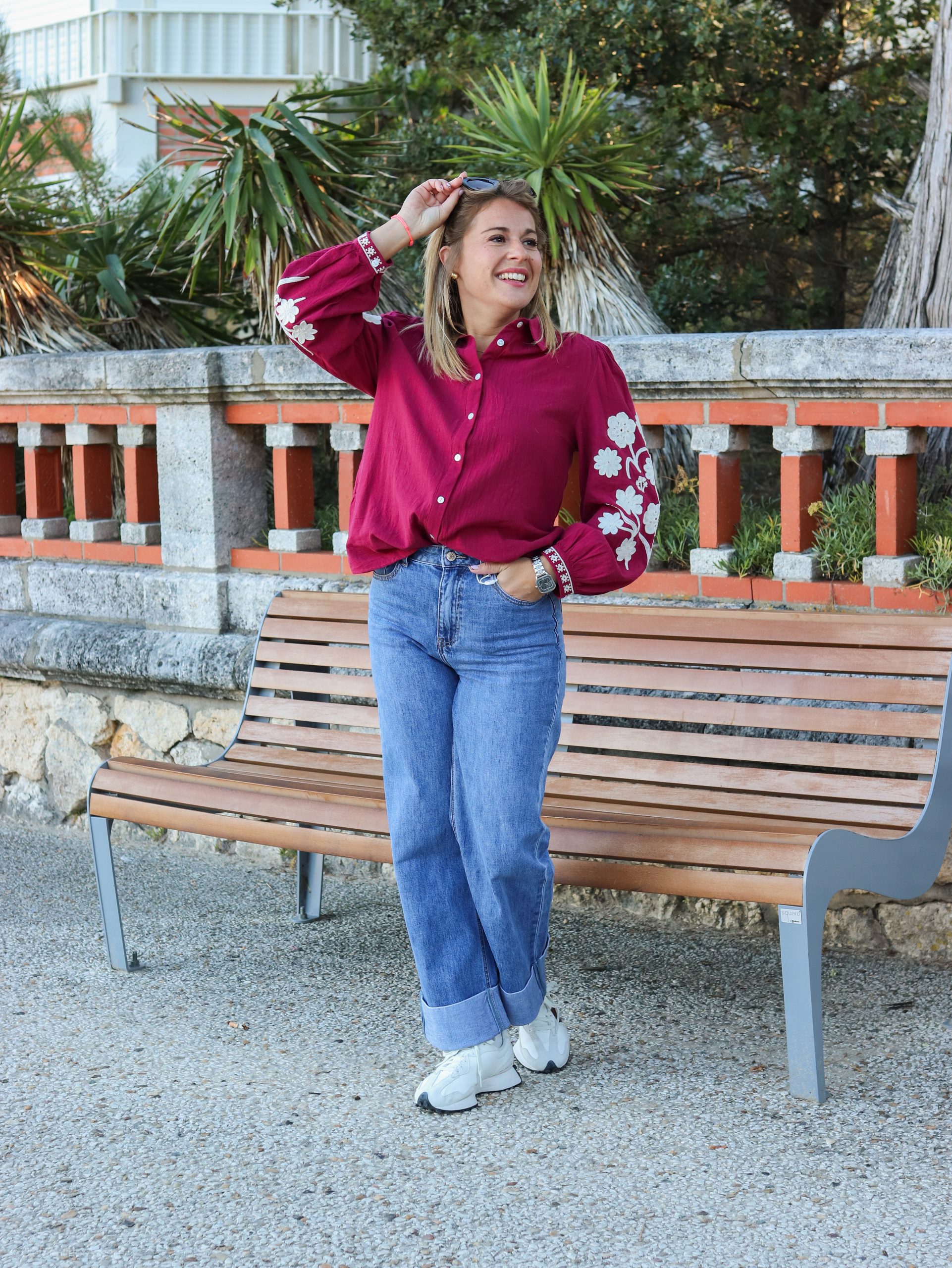 Chemise Carole rouge bordeaux – Image 2