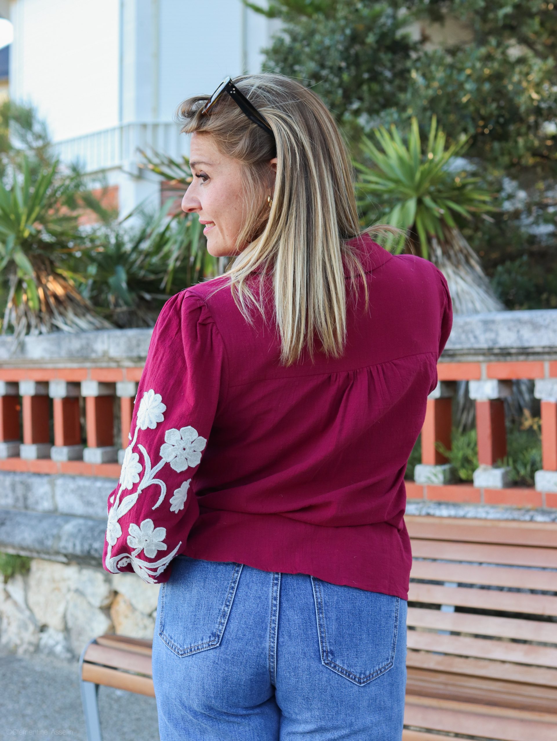 Chemise Carole rouge bordeaux – Image 4